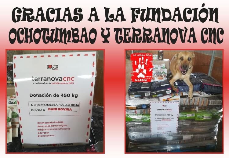Ochotumbao y Terranova CNC donan 450 kilos de comida a La Huella Roja